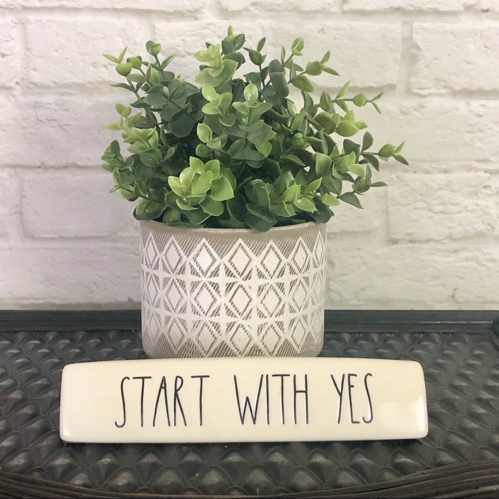 Rae Dunn “Start With Yes” Desk Plaque